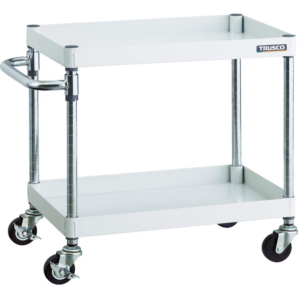 TRUSCO(トラスコ) フェニックスワゴン 600X400 2段 Φ75ゴム車輪 W色 PEW662G75W ホワイト