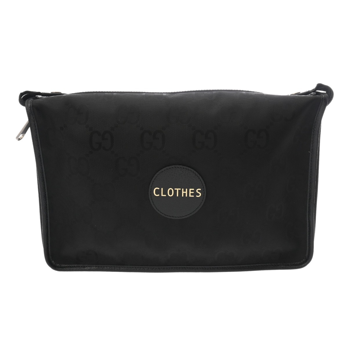 トラベルポーチ ブラック シルバー金具 674797 ユニセックス ナイロン レザー ウエストバッグ ABランク 中古 銀蔵