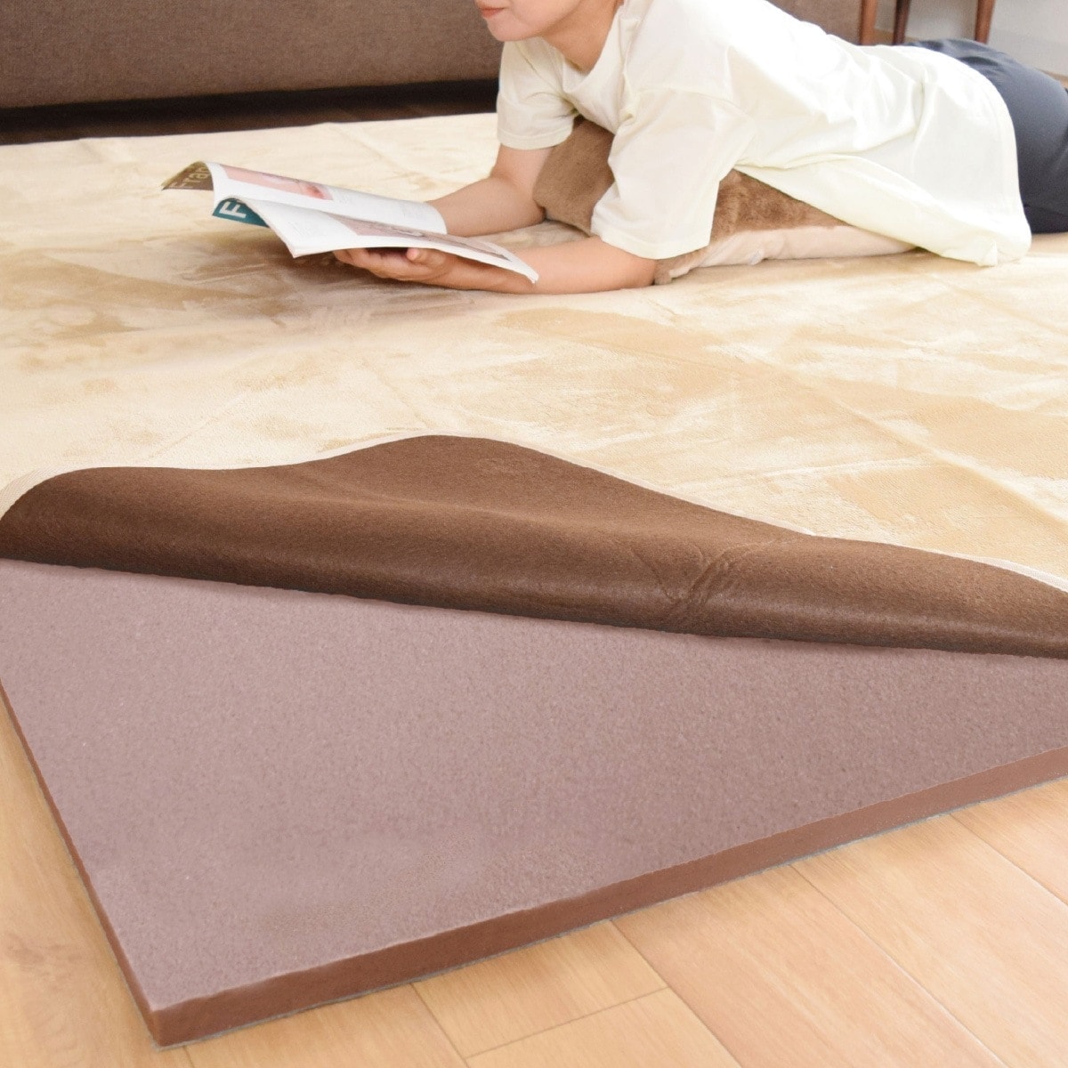 ラグ 下敷き 厚手 カーペット ウレタン 高反発 滑り止め 裏表 厚手 極厚 3畳 約180x230cm 下敷きラグ 厚さ30mm ラグプラス アンダーラグ ふかふか すべり止め 洗える 防音 遮音