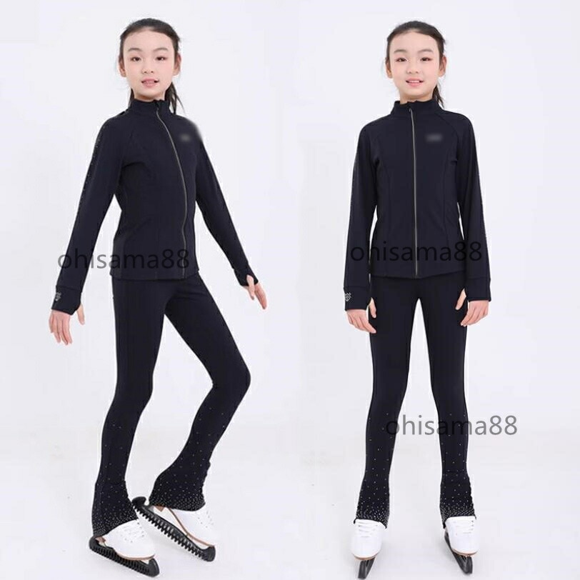 今がチャンスフィギュアスケート衣装 練習着 アイスダンス 2点セット 上着 ズボン スケート 競技 ステージ 美しい スケートウエア アイスフィギュアスケート キッズ アイススケート 女の子 大人 ト