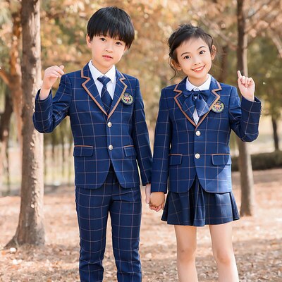 新型 春と秋の服装 子供 制服 英倫 風 スーツ 幼稚園 園服 小学生 学院風 クラス服 jk 制服