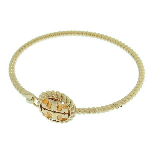 トリーバーチ アクセサリー レディース バングル アウトレット ゴールド ROPE LOGO HINGED CUFF 147698-720 TORY BURCH