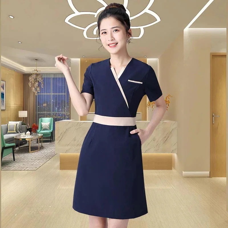 【高.品.質】2025作気質ユニフォームエステサロン通勤レディース女性制服上下セットおしゃれ半袖七分袖ジャケットセットアップエステ制服大きめサイズ0318w