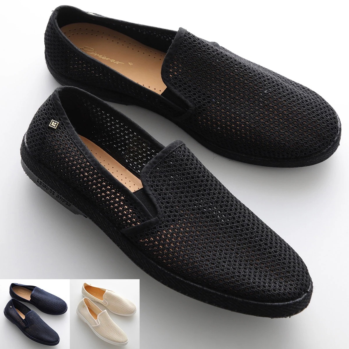 RIVIERAS リビエラ スリッポン CLASSIC F 30 FILET MESH メンズ エスパドリーユ メッシュ ラバーソール メタルロゴ シューズ 靴 カラー3色