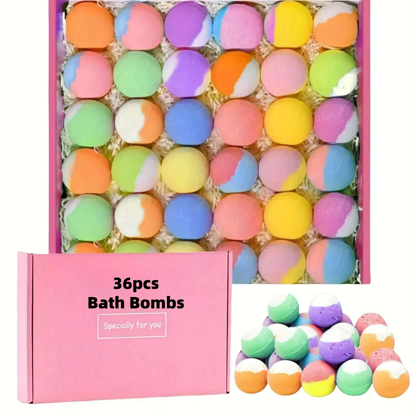 36個入り 15g/0.53oz ミックスカラー ミニバスボム ギフトボックス付き バレンタインデー母の日父の日クリスマスハロウィン感謝祭に最適な贈り物 旅行にも便利 超香り高, ホリデーギフト,セル