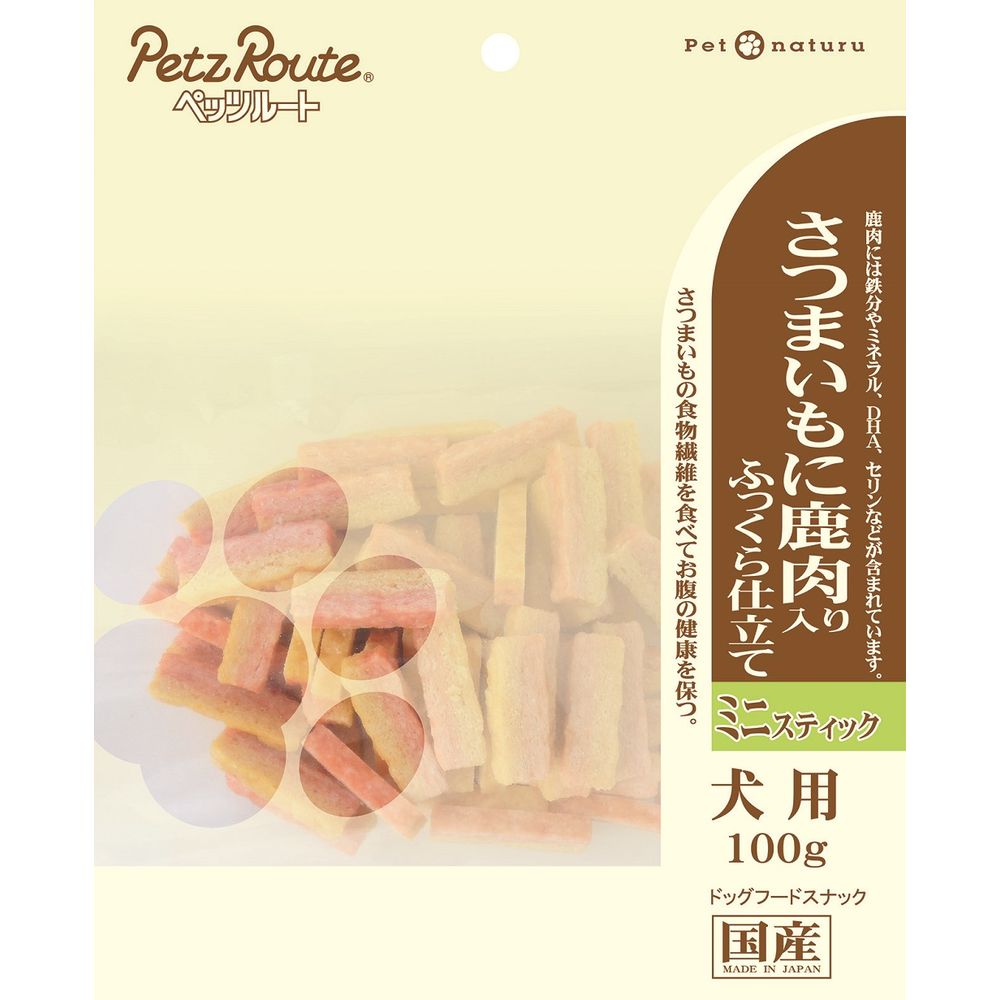 （まとめ買い）さつまいもに鹿肉入り ミニスティック 100g 犬用おやつ [x12]