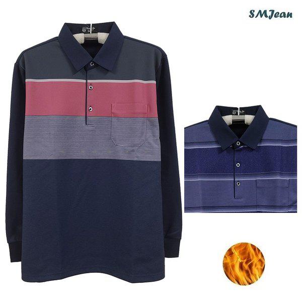 SMJ1804 メンズ起毛Tシャツ 中年男性 冬 カラーTシャツ 冬