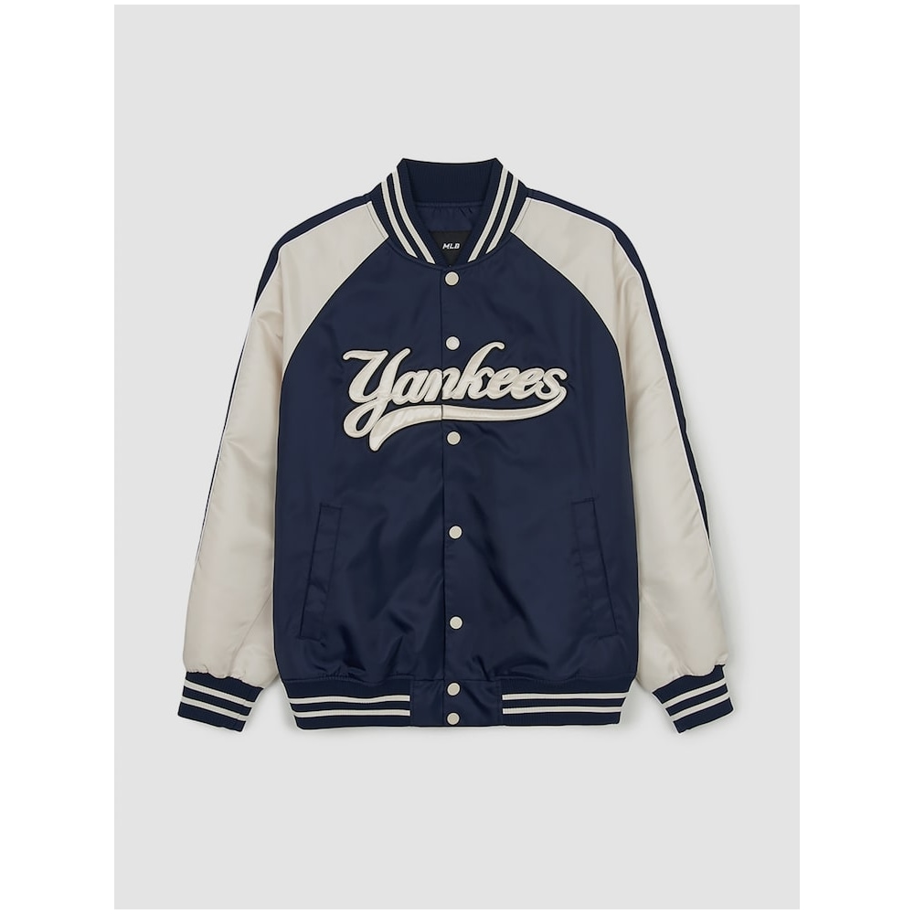 MLB ナイロンフロントグラフィックバーシティジャケット NY (ネイビー) QHHC3AJPV0244-50NYS