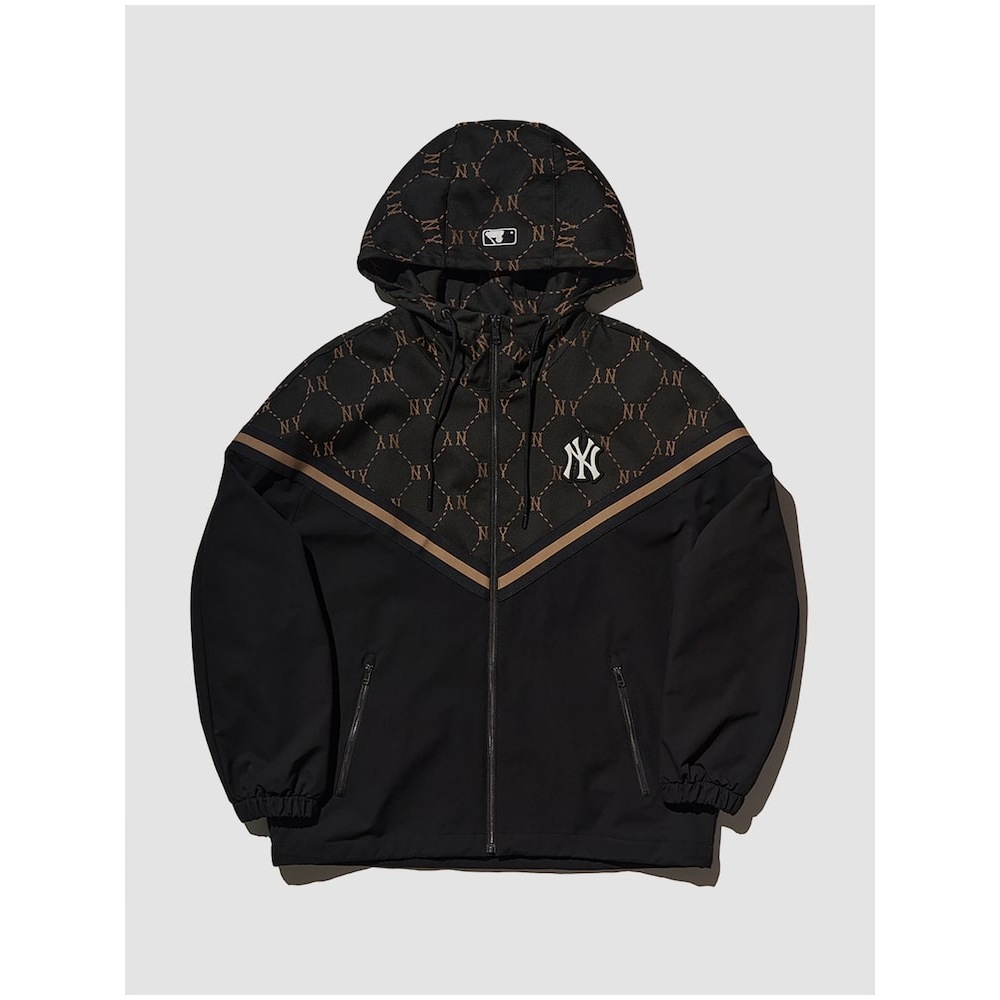 MLB ダイヤモンドモノグラムテーピングカラージャカードウインドブレーカー NY (ブラック) QHHC3AWJM0144-50BKS
