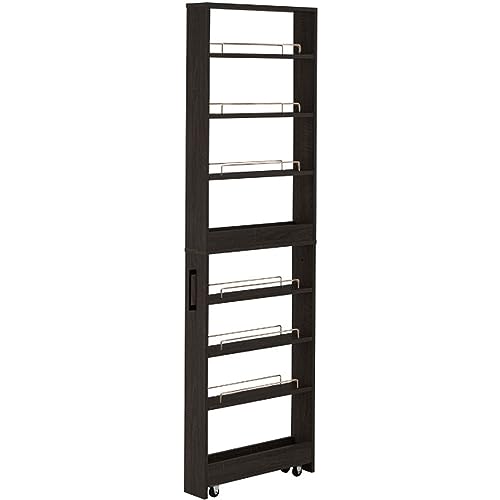 アイリスプラザ 『選べる54種』 隙間収納ハイタイプ 【高さ181cm×幅12cm】 スリムラック ストッカー 調味料ラック 冷蔵庫横 洗濯機横 ブラック キッチンワゴン 幅12cm FRM-011