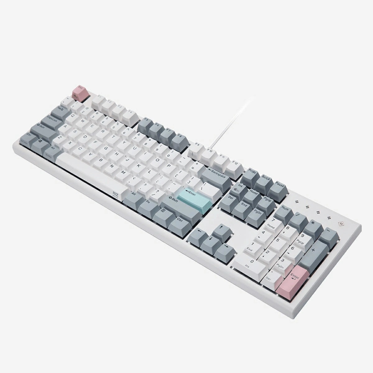 NIZ フルサイズ 静電容量無接点方式キーボード ホワイト 104キー 有線(USB-TypeC)接続 無線（Bluetooth・2.4G Hz）接続 キー荷重35g 英語配列 PBT製キーキャップ搭