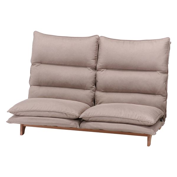 ダブルクッション座椅子 2P ベージュ 幅140x奥行80120x高さ94cm 組立品