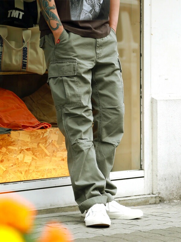 TMT × AVIREX カーゴパンツ メンズ レディース パンツ BASIC FATIGUE BASIC PANTS ヴィンテージ加工 リラックスフィットTPTS23AX01