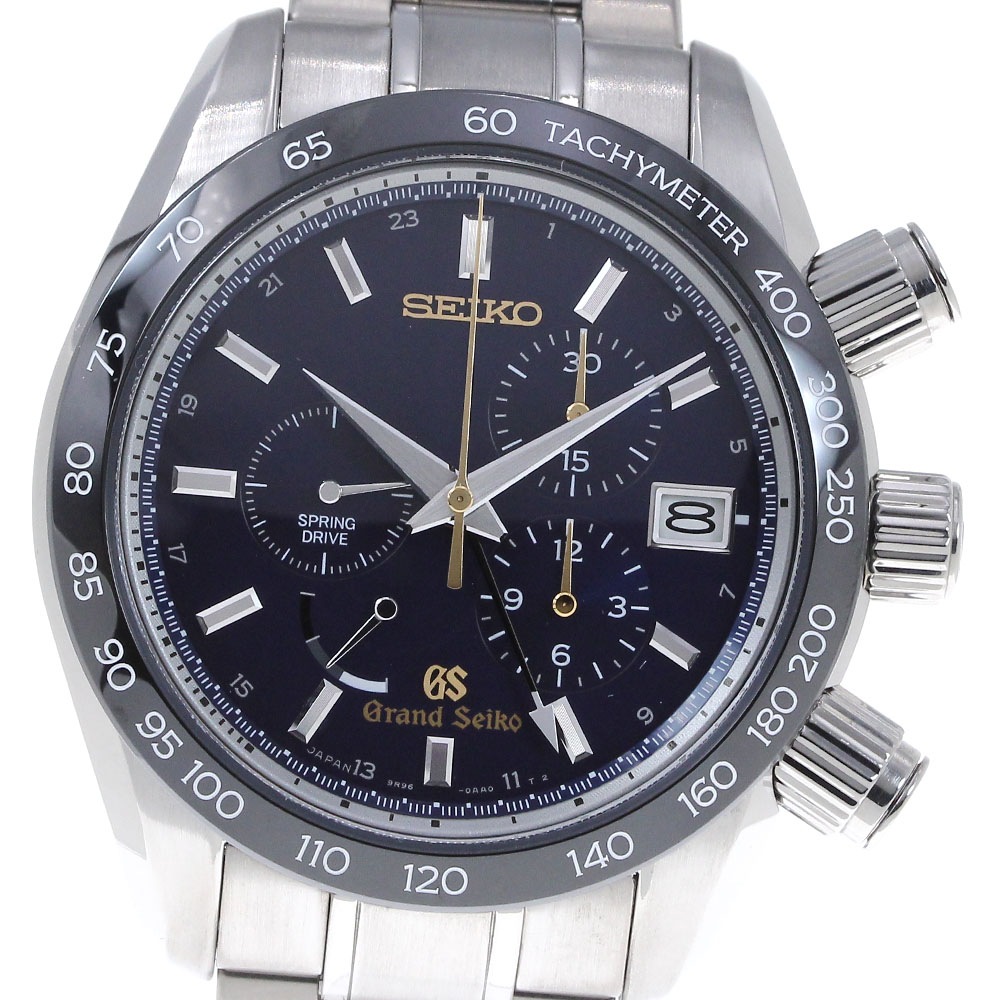 セイコー SEIKO SBGC013/9R96-0AA0 グランドセイコー クロノ 創業55周年記念 GMT スプリングドライブ メンズ 良品 _829746【中古】