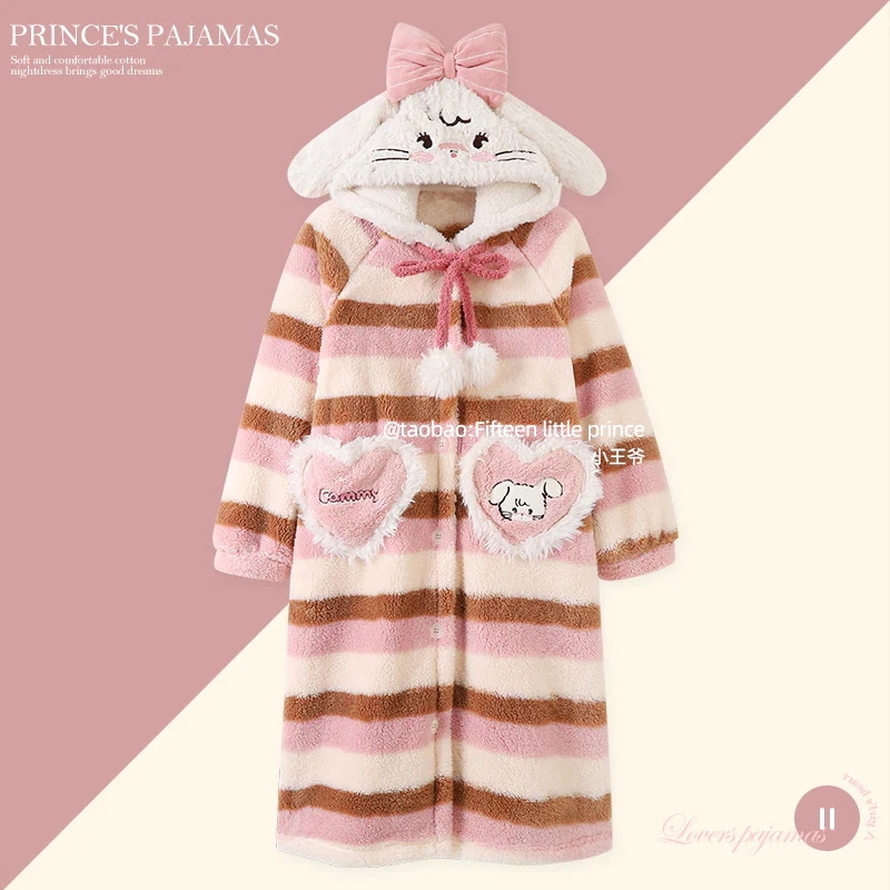 【急速出荷!】パジャマ ナイトガウン 女性用 冬 コーラルベルベット 厚みのある ミッコ 漫画 女の子 かわいい ホーム服 冬