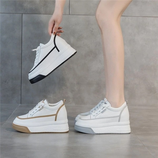 厚底スニーカー レディース 編み上げタイプ シューズ カジュアル ウォーキングシューズ ブラック おしゃれ かわいい 大きいサイズ 履きやすい 旅行 通勤 通学 人気 靴 厚底 シンプル 無地 美脚