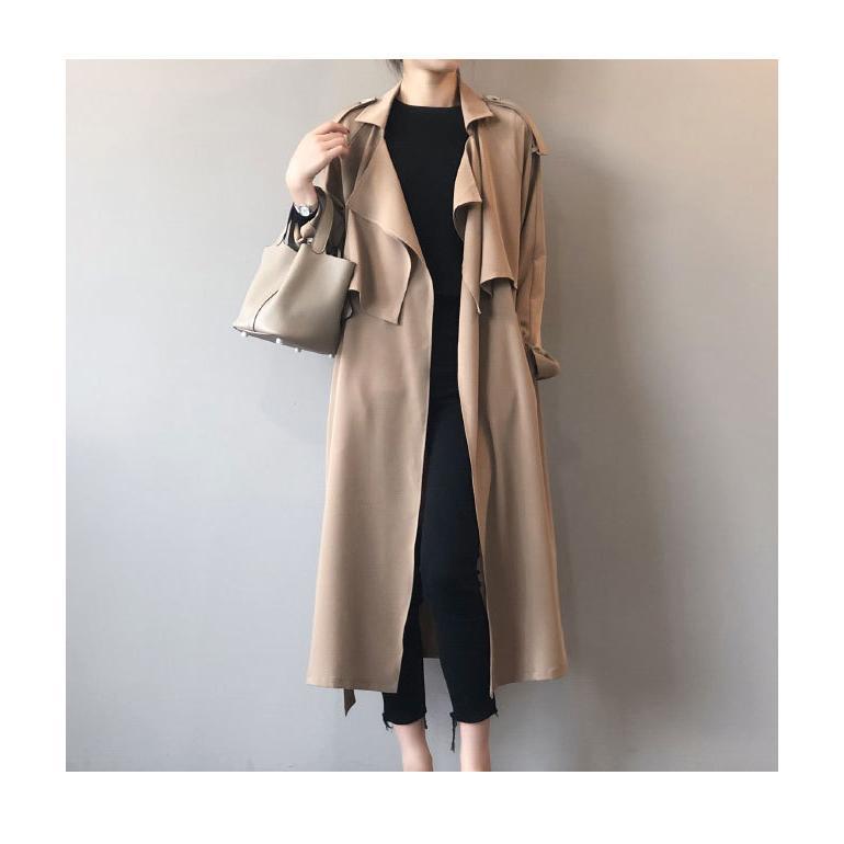 スプリングコート レディース 春 ロングコート ラグラン袖 レトロ トレンチコート 通勤 アウター 秋 コート 体型カバー おしゃれ 春コート-768