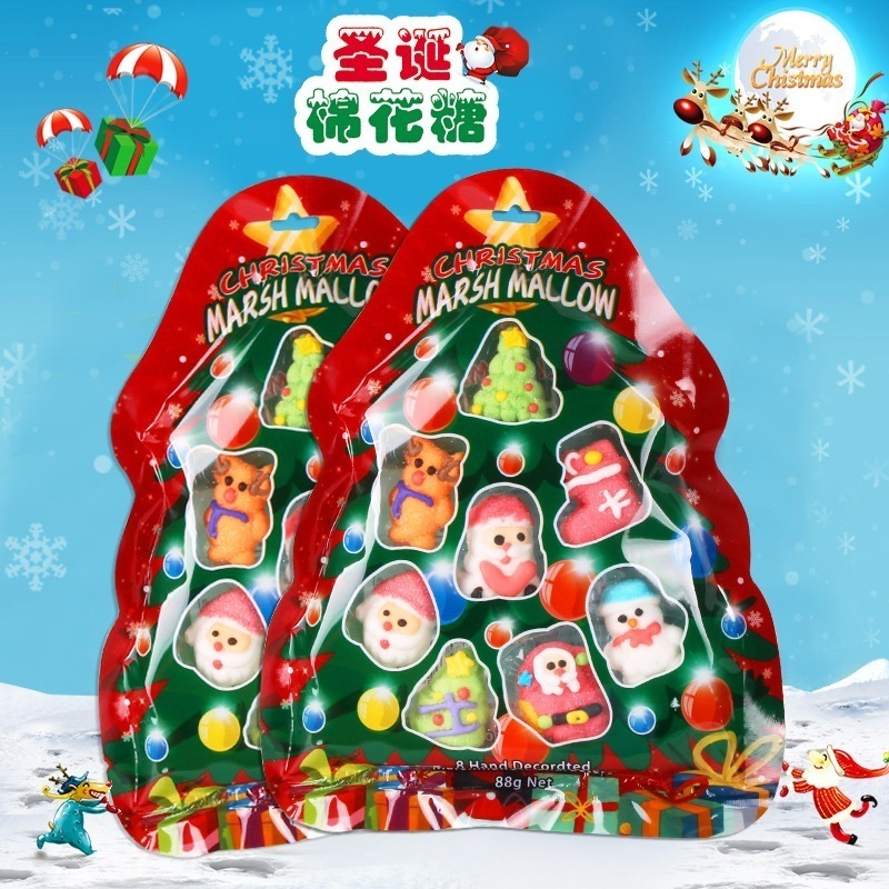88g クリスマスキャンディ サンタクロース クリスマスツリー マシュマロ 子供用 おやつ クリスマスギフト お菓子 大人 子供 誕生日プレゼント