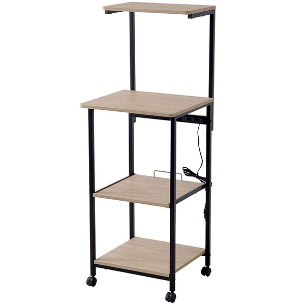 リーテンスタッド LSD-18-0002-bkna キャスター付きレンジワゴン ハイタイプ BK/NA ブラックナチュラル メーカー直送 7,626円