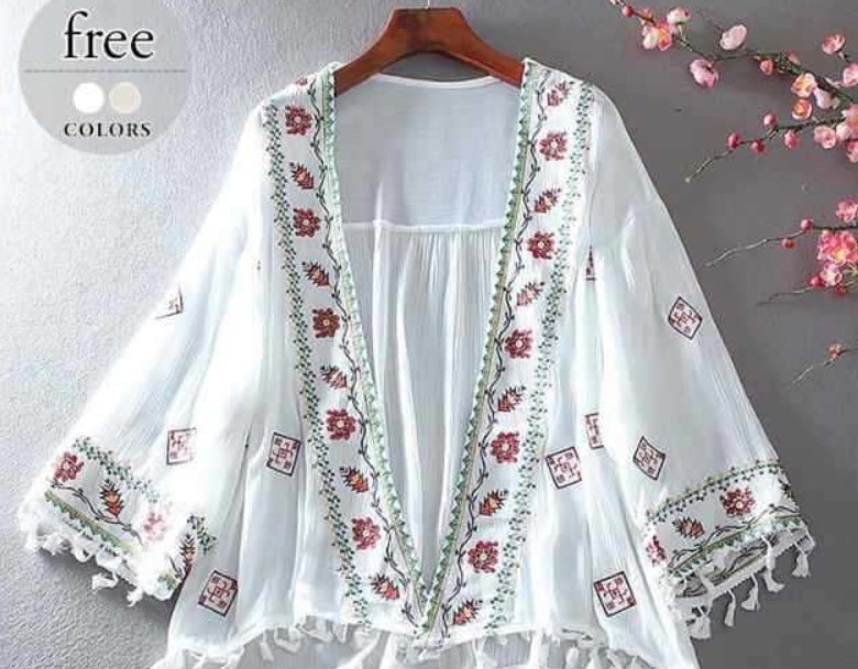 【2025新作入荷】カーディガン 花柄 刺繍 エスニックスタイル 涼しげ タッセル 母親 デート お出かけファッション 美人 お出かけ ママ リゾート