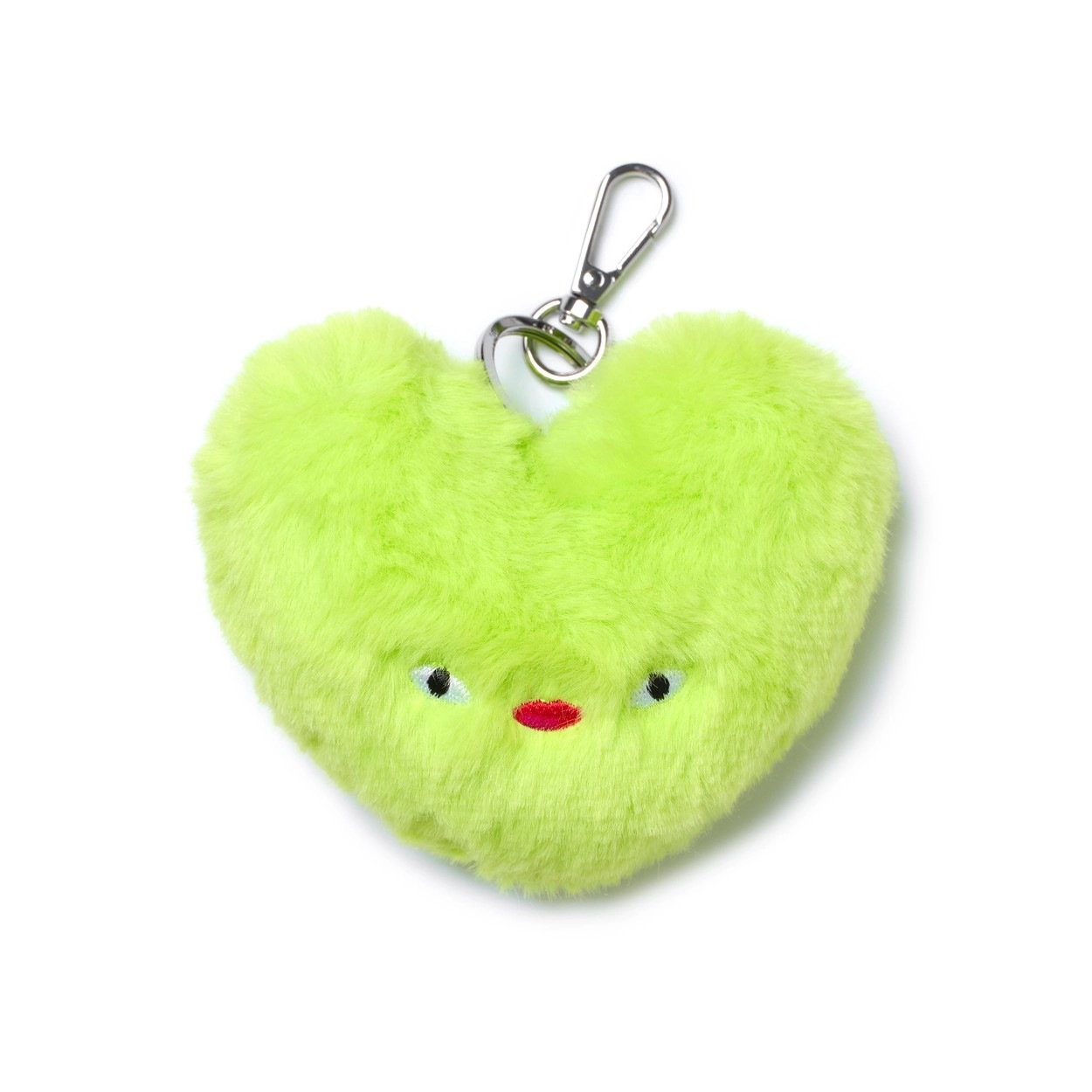 【正規品】「韓国人気」[新色]LOVEYOM NEON ふわふわ エコファーハート バッグチャーム キーリング キーホルダー キーチェーン バッグアックセサリー