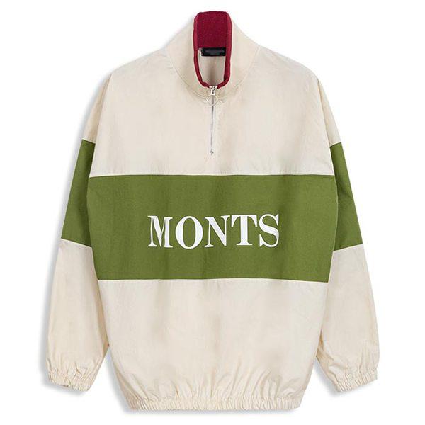 シャーリングボーダーアノラックマンツーマンボックスフィットウィンドブレーカージャケットジャンパー