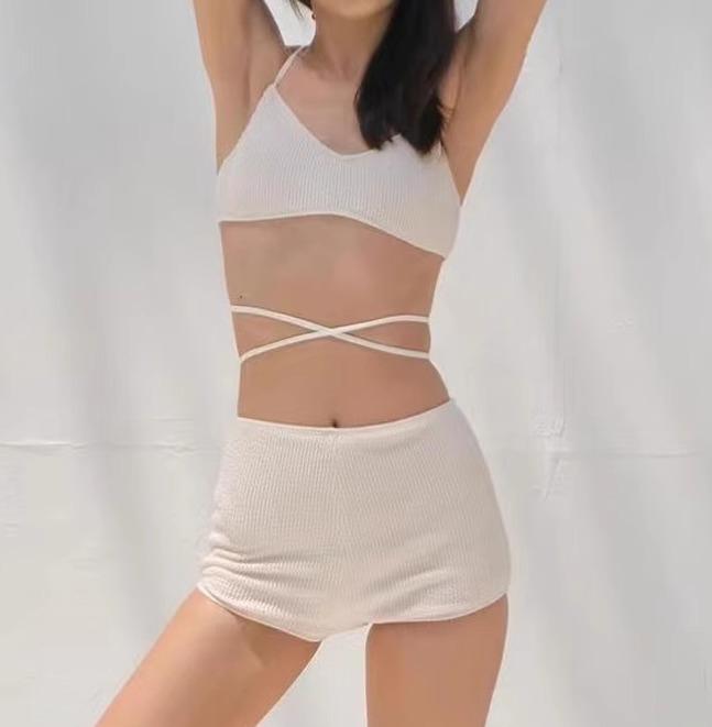 水着 レディース かわいい 夏 プール レジャー 海水浴 Vネック ボクサー ブリーフ 無地 海 スイミング ウェア