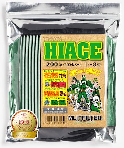 他サイト： エムリットフィルター トヨタ ハイエース(200系) エアコンフィルター D-010_HIACE 花粉対策 抗菌 抗カビ 防臭の商品画像