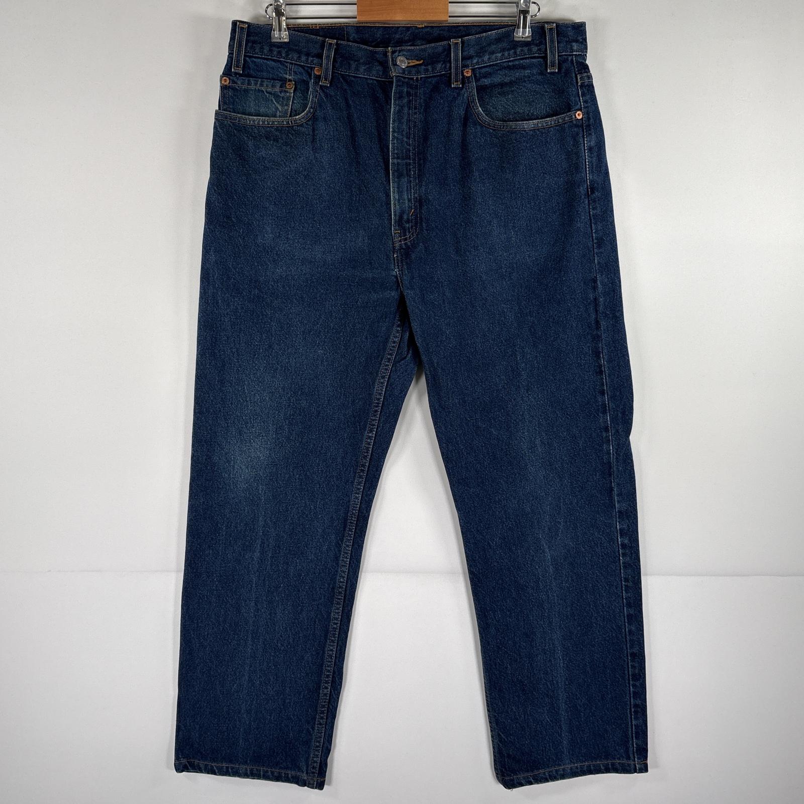 古着 デニムパンツ 505 ストレート ジーパン ジップフライ 大きいサイズ ジーンズ w38 L30 ブルー メンズ
