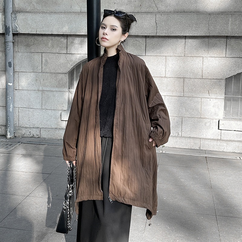 ヨーロッパとアメリカンカジュアルスプライスジッパーカーディガンスタンドカラージャケット2025秋冬新スタイルルーズスリムファッショナブルで多用途なウインドブレーカー