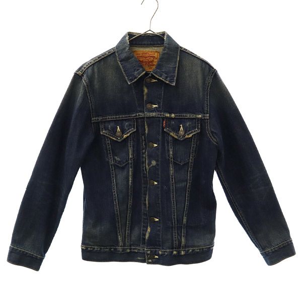 リーバイス フェイディッドブルーリペアード ダメージ加工 デニムジャケット M ネイビー Levis FadedBlueRepaired メンズ