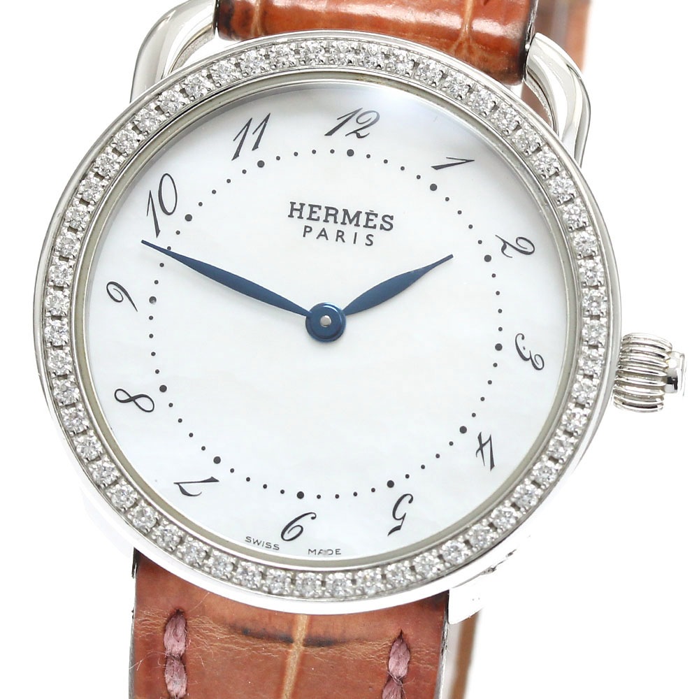 エルメス HERMES AR5.230 アルソー ダイヤベゼル クォーツ レディース _900441【中古】