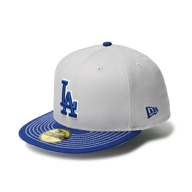 [即納]NEWERA ニューエラ 59FIFTY Duck Canvas ロサンゼルス・ドジャース グレー ダークロイヤルバイザー メンズ 男性 帽子 ハット 小物 国内正規品 正規取扱店 NEW E