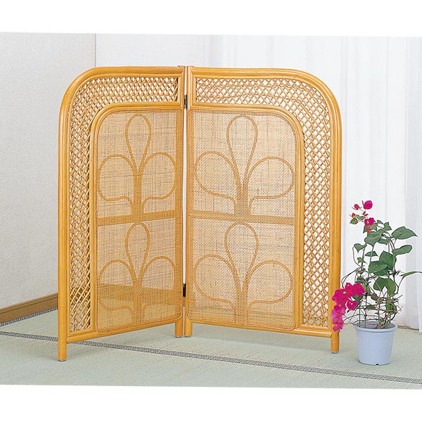 衝立 2連 パーテーション 籐家具 高さ100cm