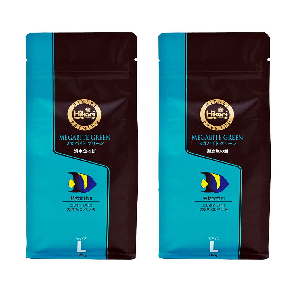 海水魚の餌　プロバイオティクス　メガバイトグリーン　Ｌ　１８０ｇX２　お一人様１２点限り　ＣＲＣ10―35―40―10―10