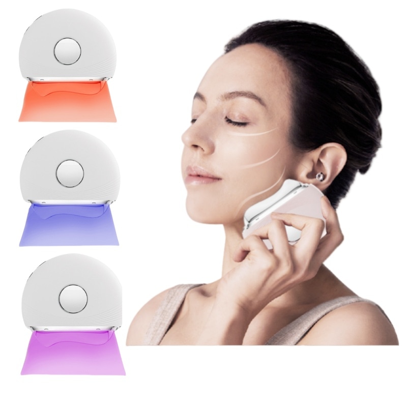 電動かっさems美顔器温冷リフトかっさ フェイスローラー リフトアップ美顔ローラーLED3色光エステ イオン導入 振動 持ち運び 表情筋ケア 筋肉ケア 肌荒れ 美肌 顔 首 全身用ギフトプレゼント