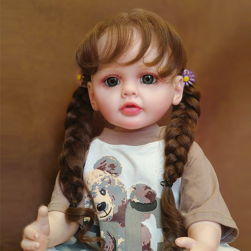 シミュレーション赤ちゃんの柔らかいゴムのおもちゃの人形のインプラントの髪の生まれ変わった人形は水に浸すことができますコンパニオン人形人形