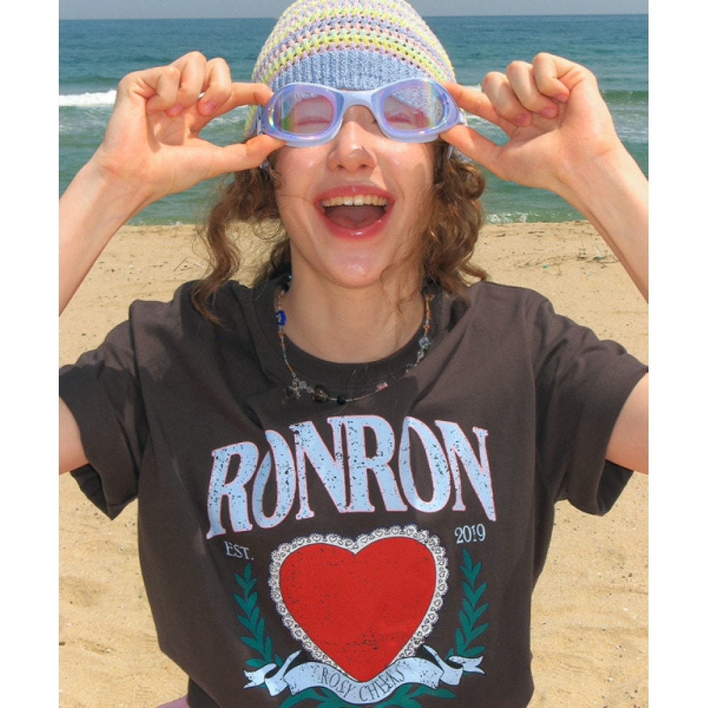 RONRON RONRON ハートローレルオーバーフィット T シャツカーバル