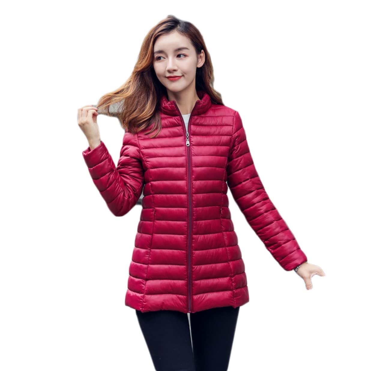 ダウンコート ダウンジャケット ジャケットコート ライトダウン スリム ダウンコート レディース ロング 大きいサイズ 軽量 冬 秋 暖かい ダウン 秋服