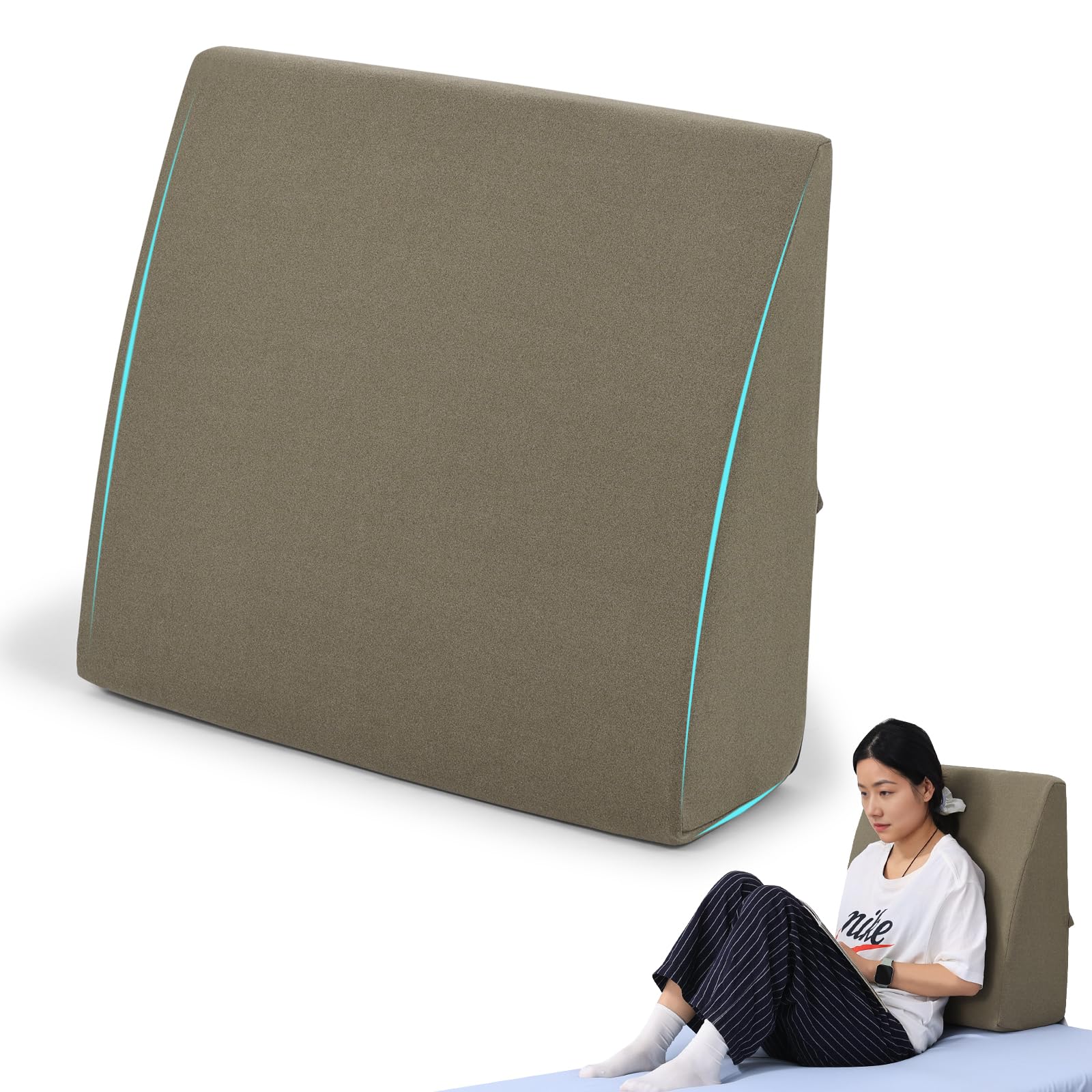 TanYoo 背もたれ クッション 腰枕 腰痛クッション 三角枕 腰当て枕 適度反発力腰枕 足まくら 多機能まくら ランバーサポート ベッド用 テレビ枕 読書用 ウェッジ枕 体圧分散 洗えるカバー (