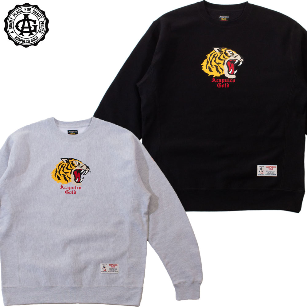 【Acapulco Gold/アカプルコゴールド】クルースウェット/TIGER CREWNECK SWEATSHIRT AG FW24-07クルーネック スウェット トレーナー
