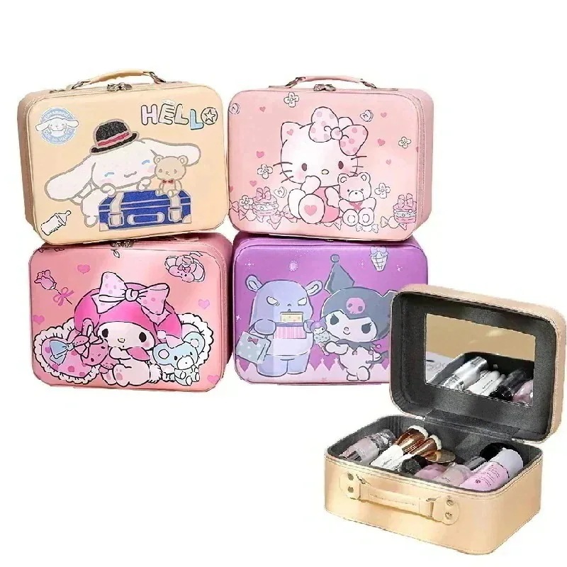 【2個買うと1個無料】サンリオクロミ マイメロディ シナモロール ハローキティ かわいい バニティポーチ メイクポーチ 化粧ポーチ 大容量 ブラシポケット トラベル 防水 持ち運び おしゃれ 化粧品小