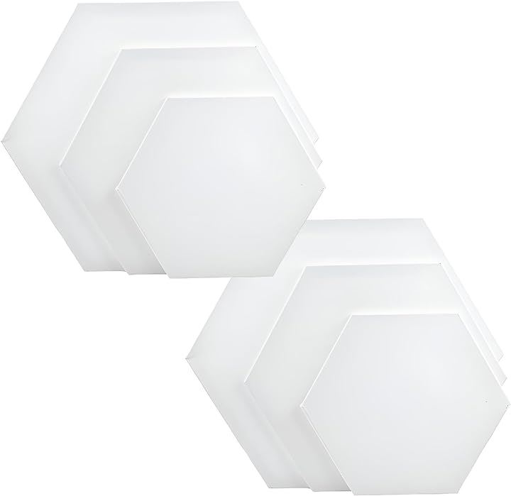 キャンバス 画材 ハート 六角形 円形 3サイズ 絵画ボード 木製フレーム( ホワイト)