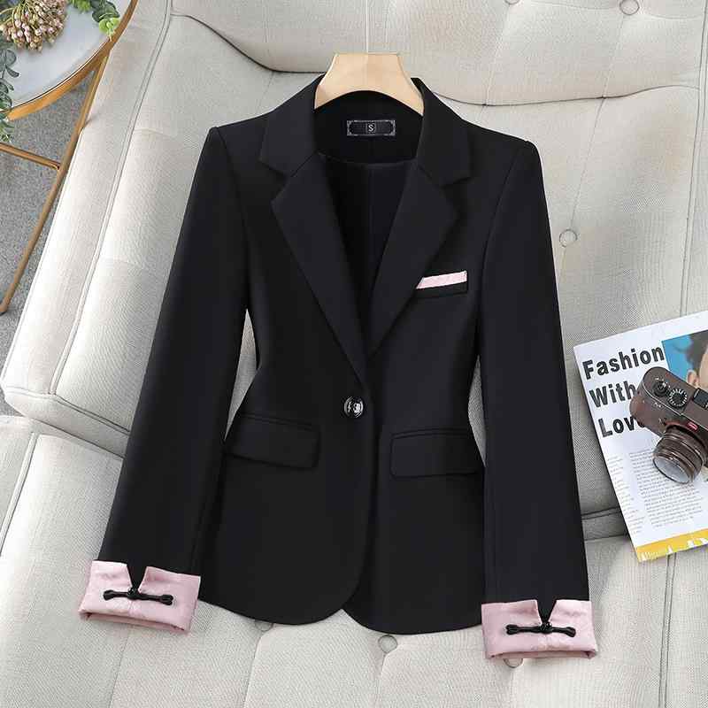 レディース 女性用 ジャケット スプリングジャケット チャイナ風 ブレザー スリムフィット 春秋 スタイリッシュ エレガント おしゃれ 通勤 オフィスワーク ショッピング タウンユース