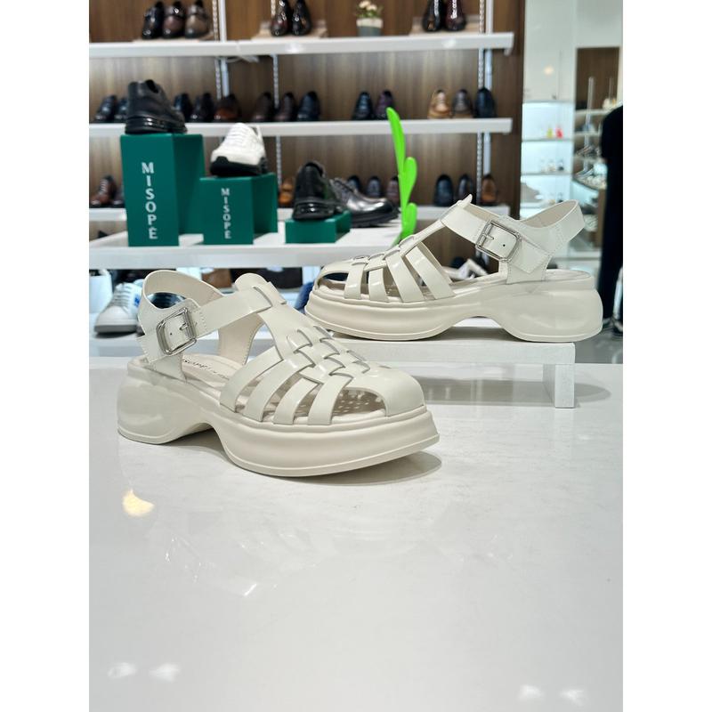 [驪州店] [] 女性足の甲クロスストラップ カジュアル軽量アウトソール サンダル(2color)712424024 アイボリー