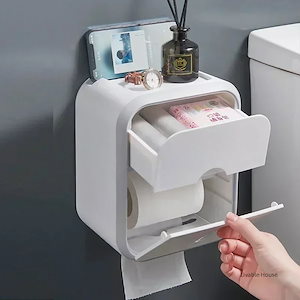 防水トイレットペーパーホルダー,収納ボックス,実用的,頑丈,バスルームとキッチン用