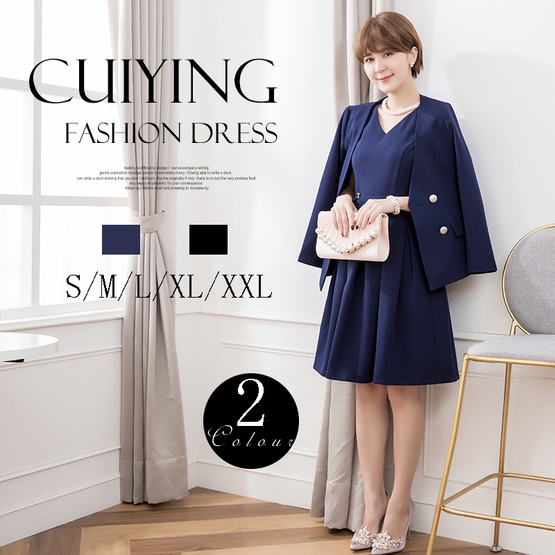 【CY.上品】 ワンピーススーツ プリーツ セットアップ 30代 40代 50代 スーツセット ママスーツ 卒業式 入学式 入園式 通勤 フォーマル メガ割