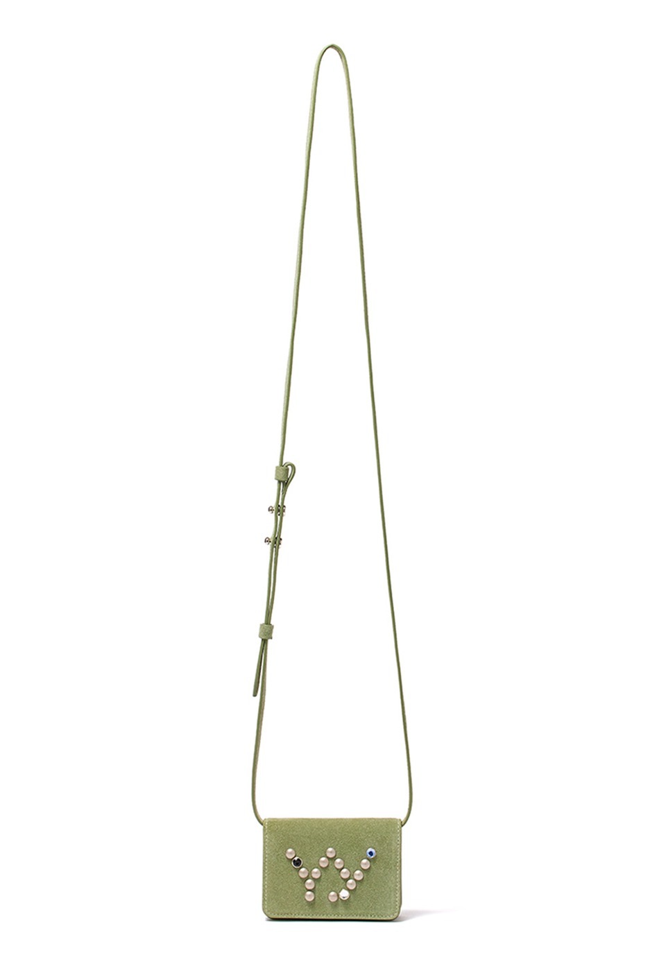 【OPEN Yy】 25FW MICRO SUEDE STUD WALLET BAG : OLIVE
