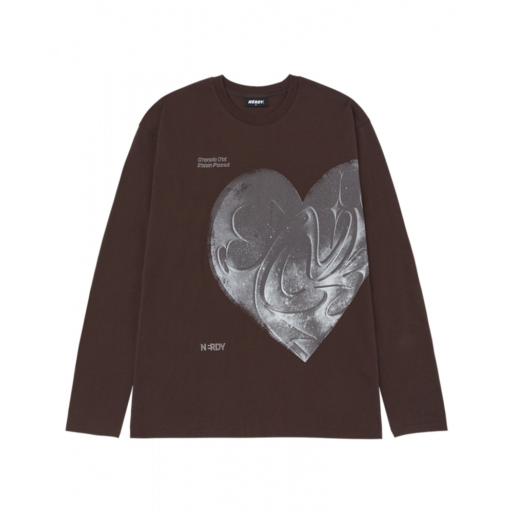 NERDY ハートムーンロングスリーブ T シャツブラウン