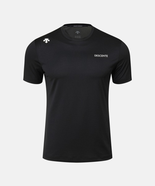 デサントクイックドライレギュラーフィットショートスリーブ T シャツブラック SR323RTS77